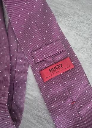 Краватка чоловіча hugo boss бузкова в горох шовкова
