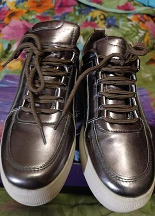 Кроссовки aerosoles, р. 38, 5 , бронзовый металлик