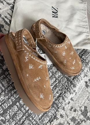Клоги сабо з вишивкою zara 35 р