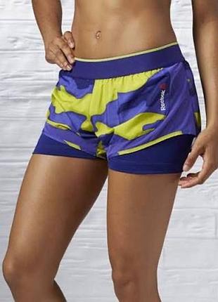 Женские шорты reebok elite 2-in-1 short