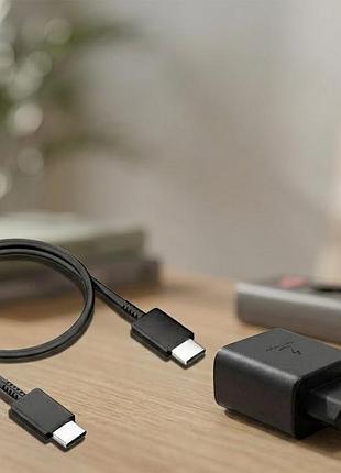 Адаптер usb з кабелем usb-type c 45w black edition / мережний адаптер usb з кабелем / зарядний пристрій