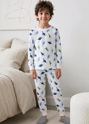 Хлопковая пижама для мальчика динозавры 122-128 см (6-8y)