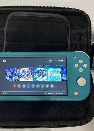 Nintendo switch lite + 256gb клетка, кефир и куча игр