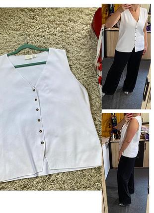 Базова біла жилетка вільного крою на ґудзиках,cirys,p.l-xl