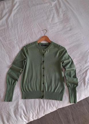 Жіночий кардиган на ґудзиках зелений marks & spencer
