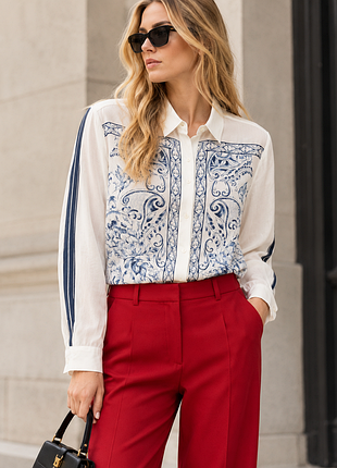 Ikks women's —блуза, рубашка с дизайнерским принтом eu 38 / us 6