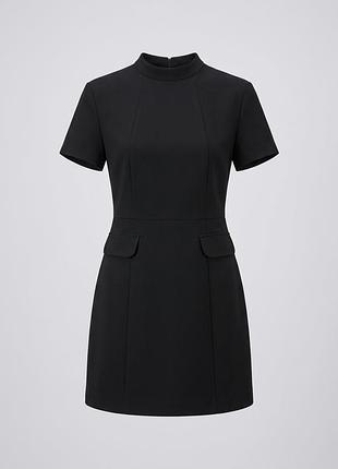 Чорна коротка сукня f&f з коміром-стійкою, uk 14 / eur 42