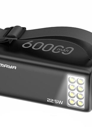 Портативное зу power bank amaya f600l pd22.5w flashlight 60000 mah