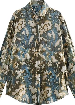 Zara рубашка ламинированная