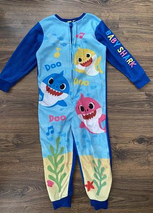 Піжама для хлопчика акульонок флісова baby shark