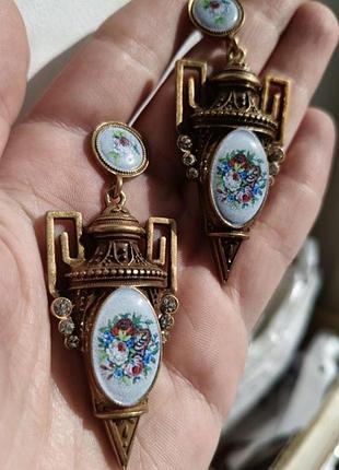 Роскошные серьги амфора в античном стиле, прекрасная детализация, ретро, винтаж
