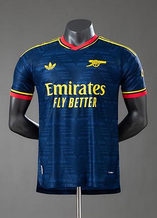 Футболка арсенал 26/27 адідас виїзна | ігрова спортивна футбольна форма adidas arsenal синя | сака едегор дьокереш