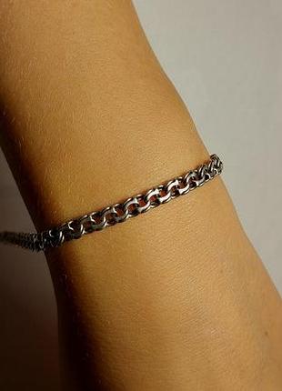 Серебряный браслет мужской 23,5 см