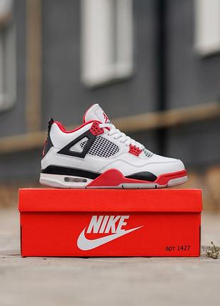 Кроссовки мужские 41-46 nike air jordan 4 white black red