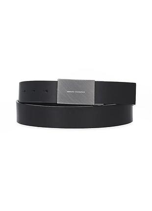 Ремінь чоловічий armani exchange чорний шкіряний