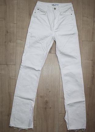 Білі джинси zara з високою посадкою розмір 36
