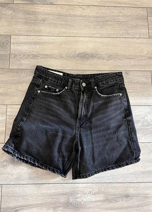 Черные джинсовые шорты zara