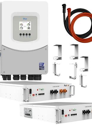 Комплект автономного питания deye 6 квт sun-6k-sg06lp1-eu-bm2 + 2 × pytes e-box-48100r te+ 5.12 квт·ч (10.24 квт·ч)