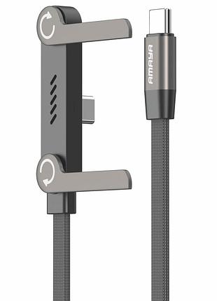 Дата кабель amaya 327cc side plug and stand type-c to type-c 240w (1.5m) black