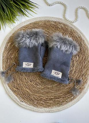 Рукавички мітенки сірі ugg