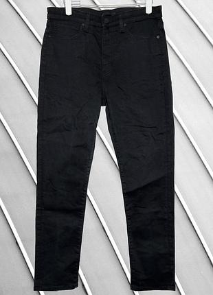 Женские черные джинсы uniqlo m 46 юникло зауженные стрейчевые джинсы slim fit с высокой посадкой черные джинсы uniqlo m