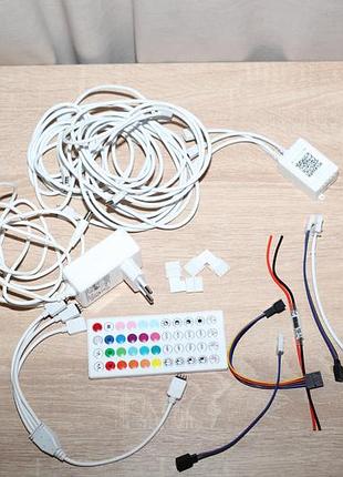 Набір для підключення rgb led-стрічок 4 pin — контролер, блок живлення, кабелі, конектори