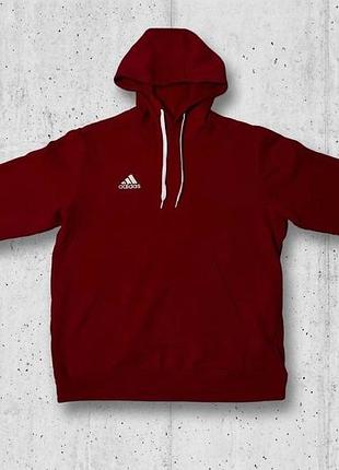 Яркое спортивное худи adidas entrada 22 в насыщенном красном цвете