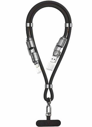 Дата кабель-шнурок acd-x65 4in1 type-c/usb to lightning/type-c 240w (1.5m) gray