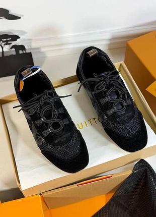 Кеди lv sneakerina black чорні louis vuitton