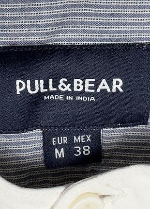 Сорочка чоловіча pull&bear біла m бавовна льон 5