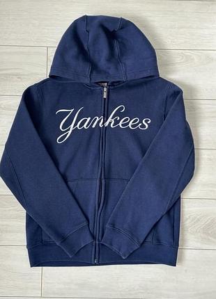 Утеплене худі / зип-кофта mlb new york yankees, розмір m (10-12 років / 140-146 см)