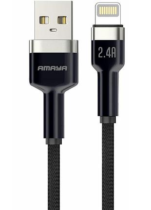 Дата кабель amaya 310l usb to lightning 2.4a (1m) brown