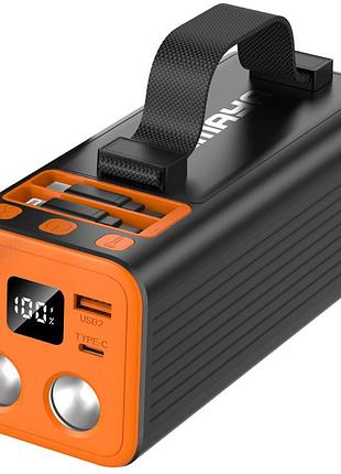 Портативний зп power bank amaya f500l pd22.5w flashlight with cable 50000 mah black
