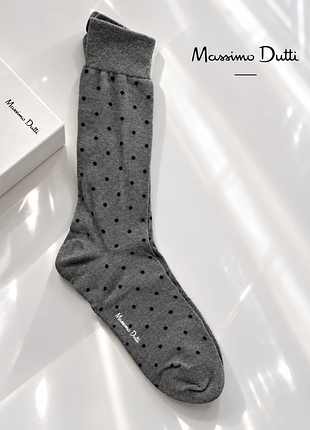 Massimo dutti високі бавовняні чоловічі шкарпетки в горошок