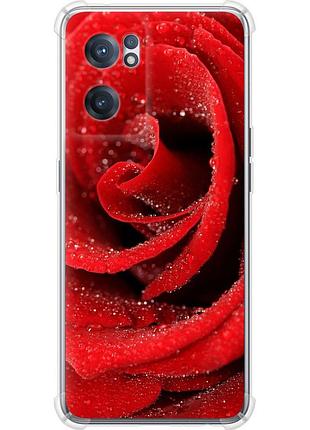 Чехол силикон с усиленными углами на телефон oneplus nord ce 2 красная роза "529sp-2589-58250"