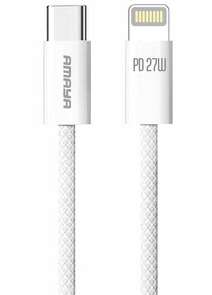 Дата кабель amaya 64cl type-c to lightning 27w (1m) white