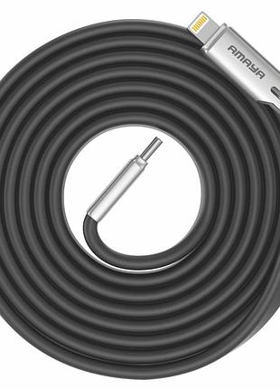 Дата кабель amaya acd-325x 2in1 type-c to lightning/type-c 240w (1.2m) black