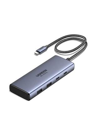 Порт-реплікатор ugreen dock cm498 usb3.2 type-c ->2xusb-a 3.2/2xusb-c 3.2 10гбіт/с/ 2xhdmi 4k60гц/pd 100w (45379)