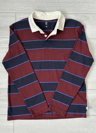 Лонгслів-регбійка gap kids у смужку, розмір l (10-11 років / 140 см)
