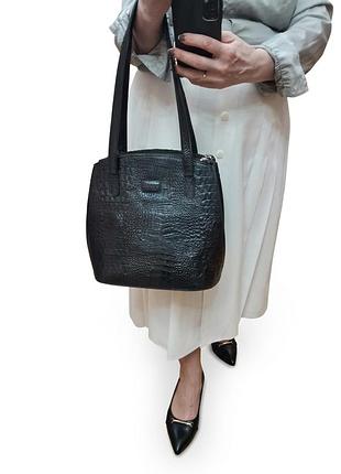 Шкіряна сумка osprey london (тискання під крокодила)