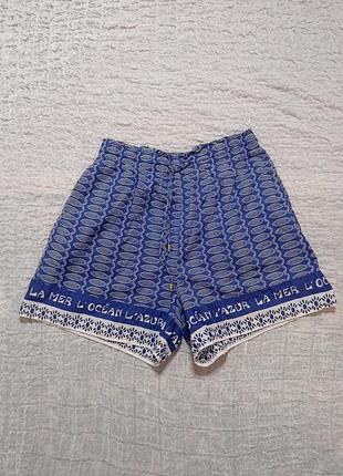 H&amp;m шорты коттон узор рыбки м 💙