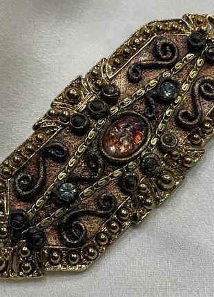 👑✨ роскошная винтажная брошка византия в стиле etruscan revival / art deco 1980е