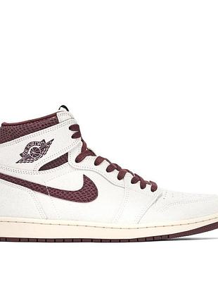 Кросівки унісекс jordan 1 a ma maniere білі з бордовим