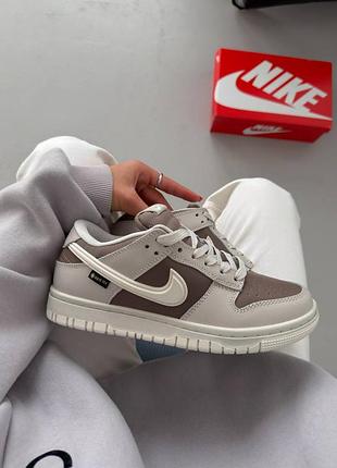 Кожаные кроссовки nike dunk low gore-tex light bone / mink brown