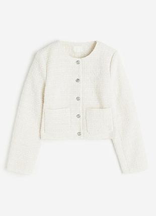 Твідовий укорочений жакет h&m (букле), розмір м