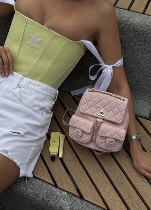 Chanel two-pocket duma backpack pinkмагнитная коробка 21 х 19 х 11