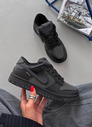Кожаные кроссовки nike low gore-tex black
