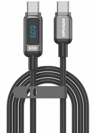 Дата кабель amaya 326cc type-c to type-c 60w (1.2m) black