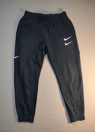 Спортивні штани чоловічі nike swoosh на флісі, чорні