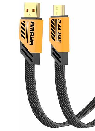 Дата кабель amaya m33 usb to microusb 2.4a (1.2m) yellow